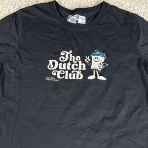 Dutch Bros Shirt Size Medium Black The Dutch Club Coffee Graphic Tee 100% Cotton